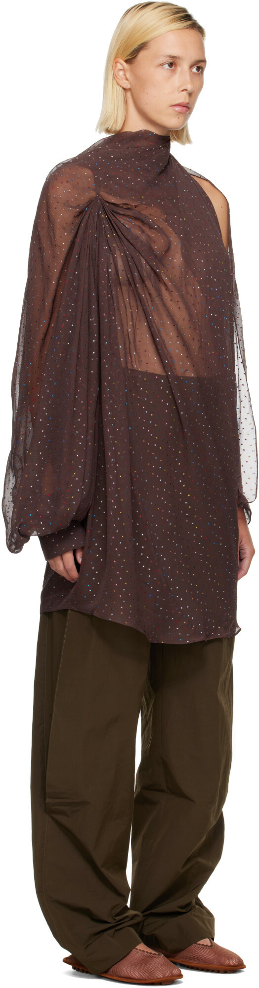 Kiko Kostadinov Brown Caspian Minidress