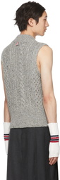 Thom Browne Gray Donegal 4-Bar Vest