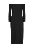 Solace London Yuni Off-the-shoulder Crepe Midi Dress Black