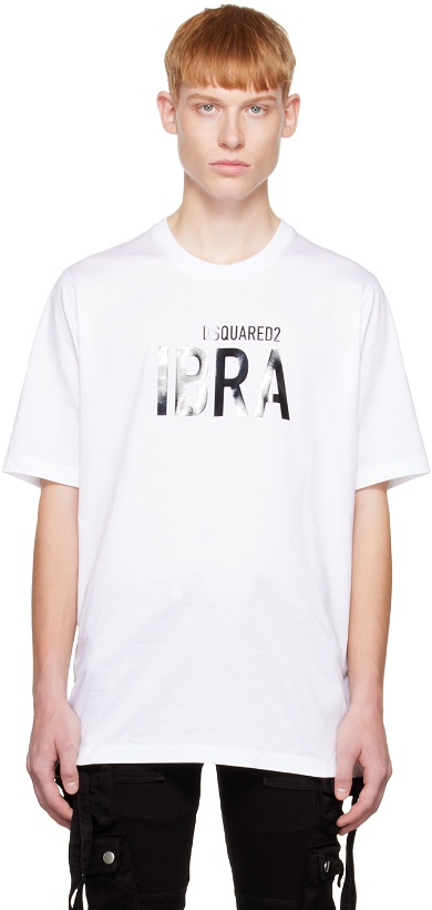 Photo: Dsquared2 White 'Ibra' Slouch T-Shirt