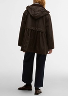 Barbour X Ganni Peplum Waxed Cotton Jacket Dark Green