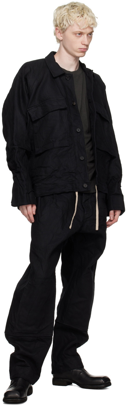 Jan-Jan Van Essche Black O-Project Loop Denim Jacket