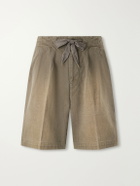 KAPITAL - Easy Straight-Leg Cotton-Canvas Shorts - Green