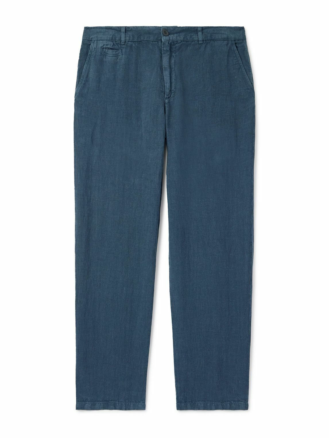 Portuguese Flannel - Straight-Leg Linen Trousers - Blue