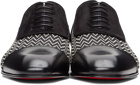 Christian Louboutin Black & White Greggo Flat Loafers