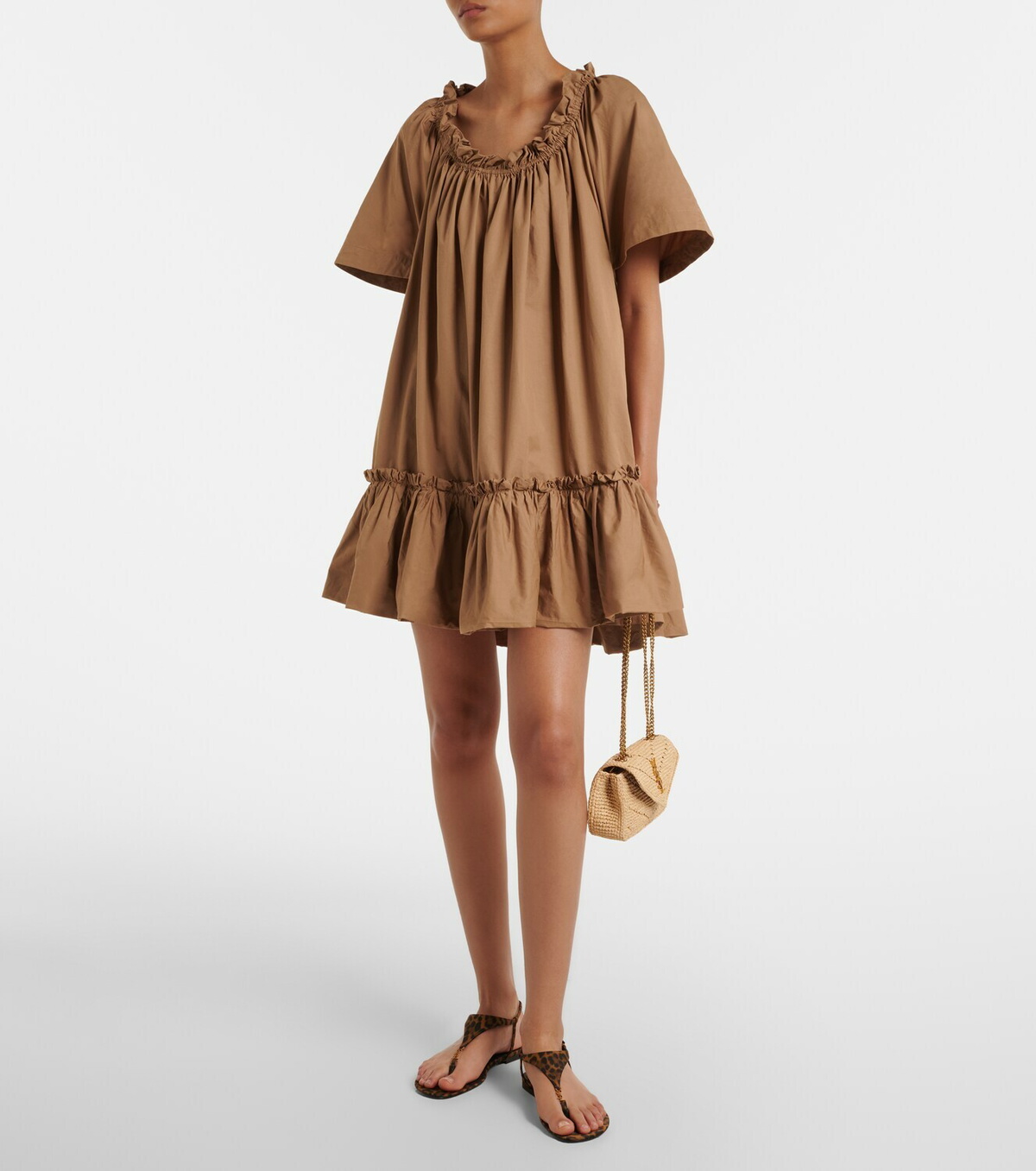 Saint Laurent Loulou Mini raffia shoulder bag