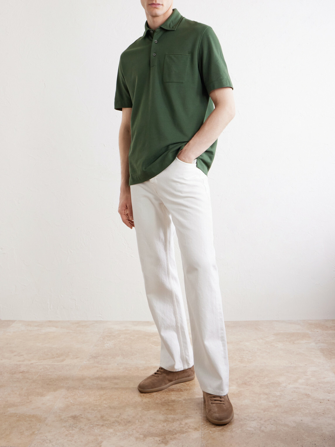 Zegna - Cotton-Jersey Polo Shirt - Green