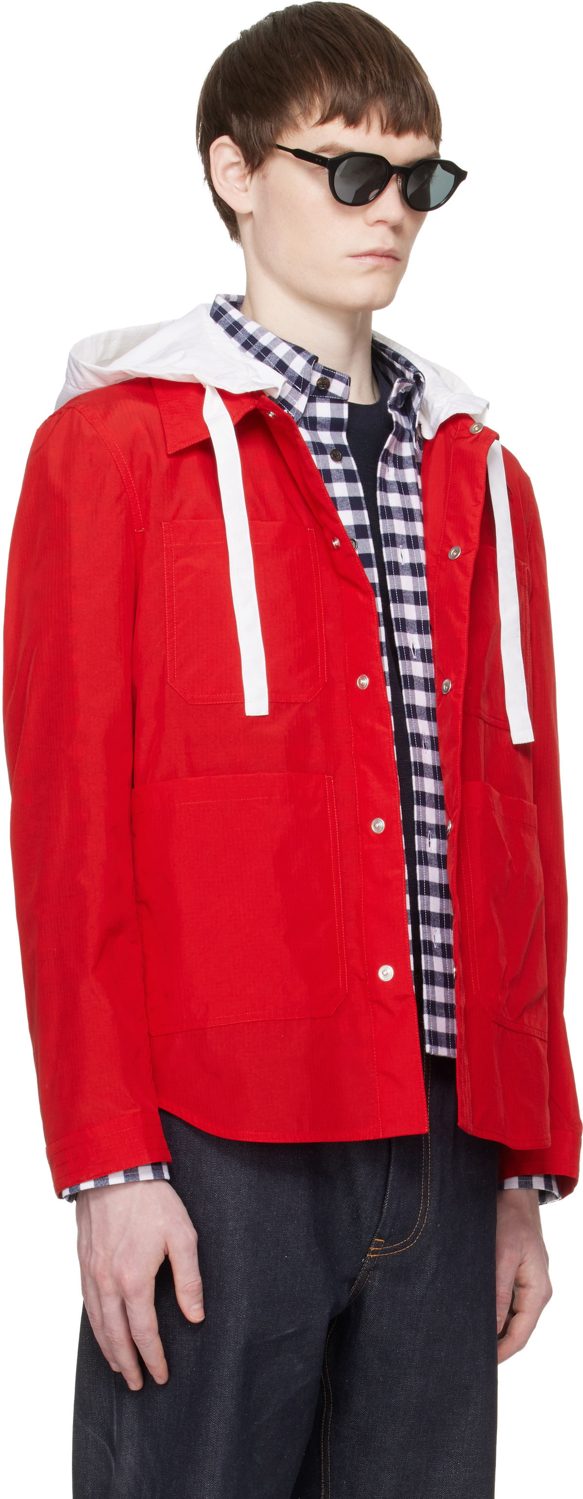 Thom Browne Red Utility Patch Pocket Jacket