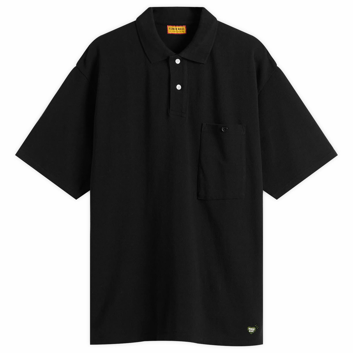 Human Made Men's Long Sleeve Striped Polo Shirt in Green