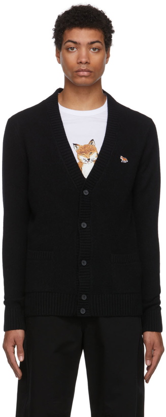 Photo: Maison Kitsuné Black Baby Fox Patch Cosy Cardigan