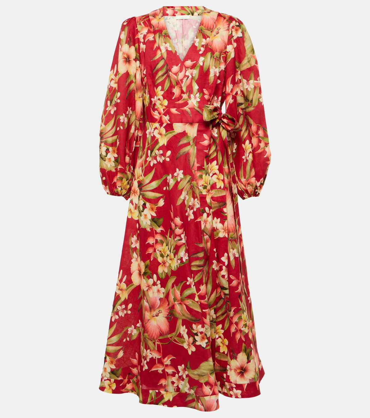 Zimmermann Lexi floral linen wrap dress Zimmermann