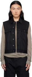 Rick Owens DRKSHDW Black Hollywood SL Trucker Denim Vest