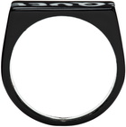 Alexander McQueen Black & White Graffiti Ring