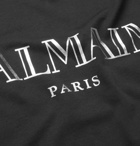 Balmain - Slim-Fit Metallic Logo-Print Cotton-Jersey T-Shirt - Men - Black