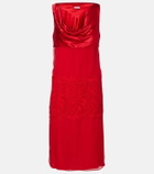 Ferragamo Draped silk midi dress