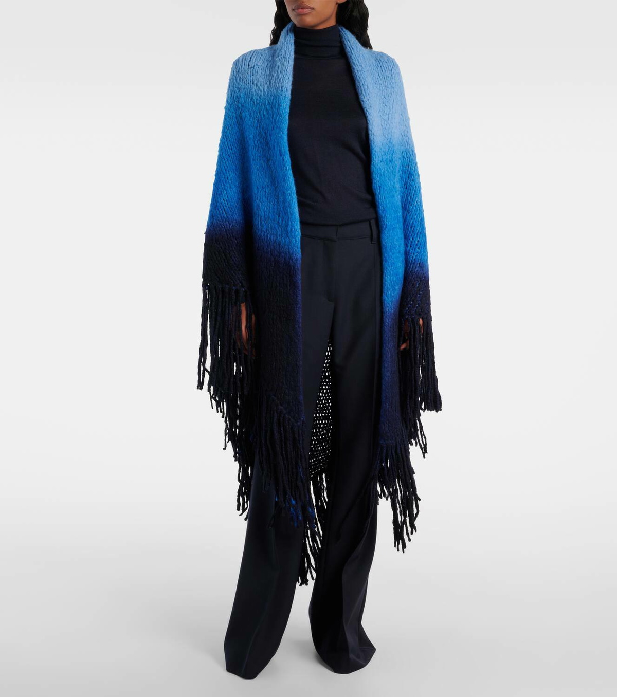 Gabriela Hearst Lauren fringed ombré cashmere shawl