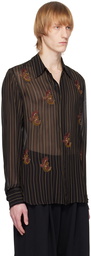 Dries Van Noten Black Striped Shirt