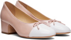 Sandy Liang Pink & White Cap Toe Heels