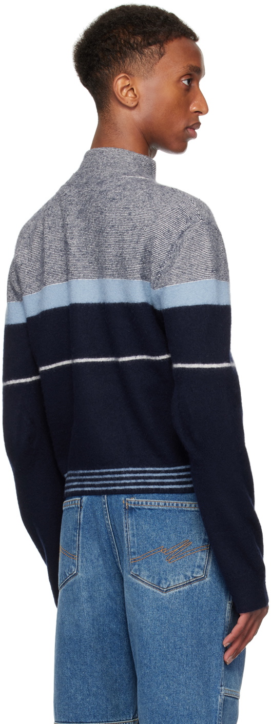 Martine Rose Navy Pilling Turtleneck
