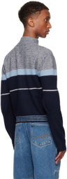 Martine Rose Navy Pilling Turtleneck