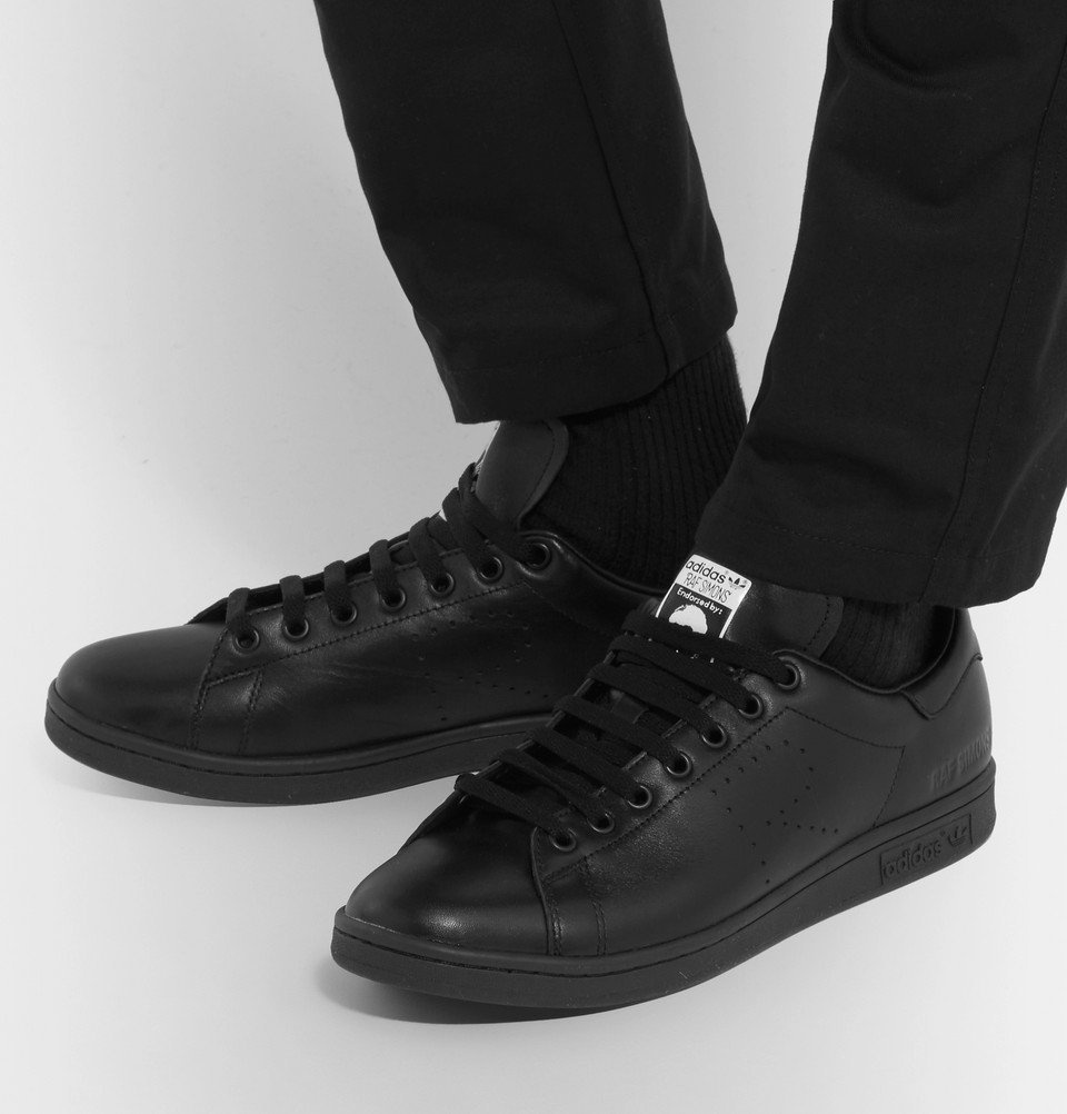 maestría Comerciante Competir Raf Simons - adidas Originals Stan Smith Leather Sneakers - Black Raf Simons