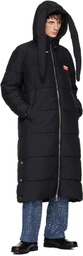 Charles Jeffrey LOVERBOY Black Long Bunny Puffer Coat