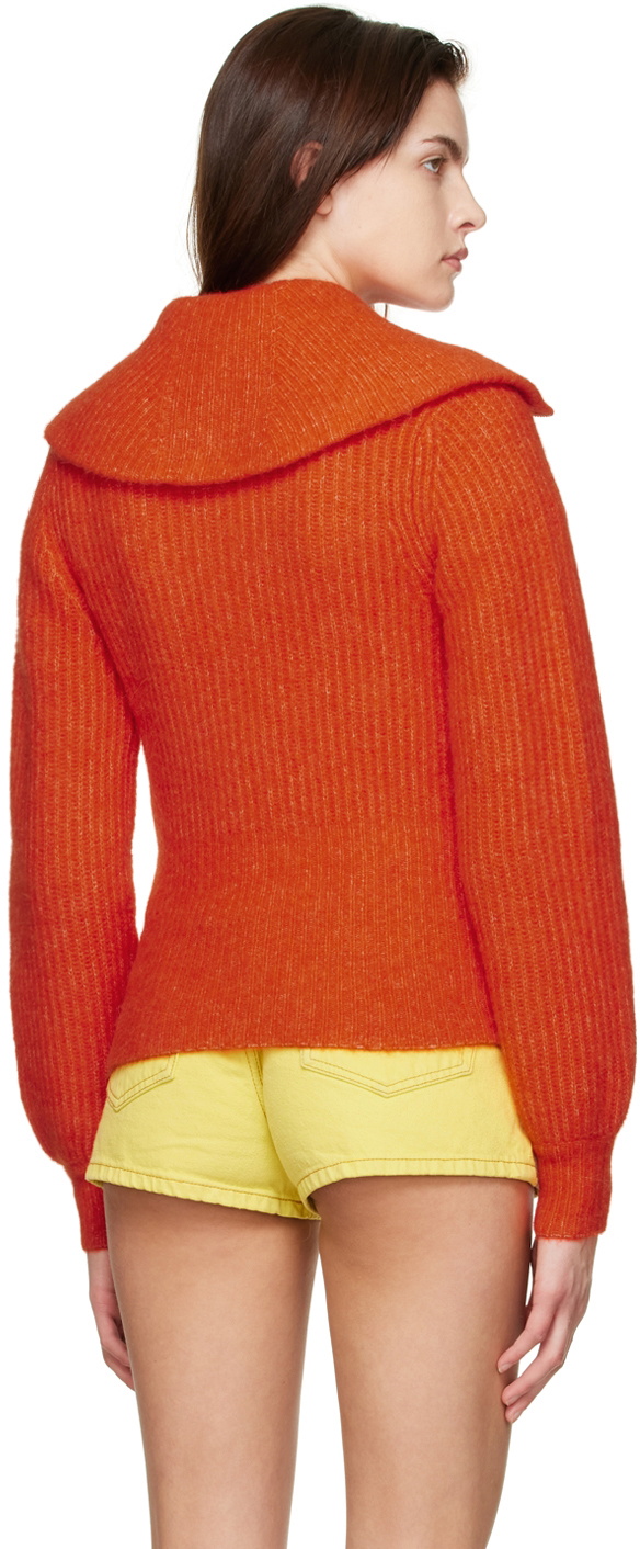 GANNI Orange Alpaca & Merino Wool Jacket
