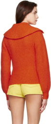 GANNI Orange Alpaca & Merino Wool Jacket
