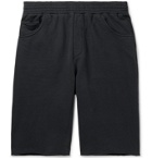 Acne Studios - Wide-Leg Fleece-Back Cotton-Jersey Shorts - Black