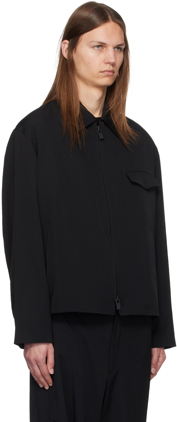 Y's For Men Black Flap Pocket Jacket