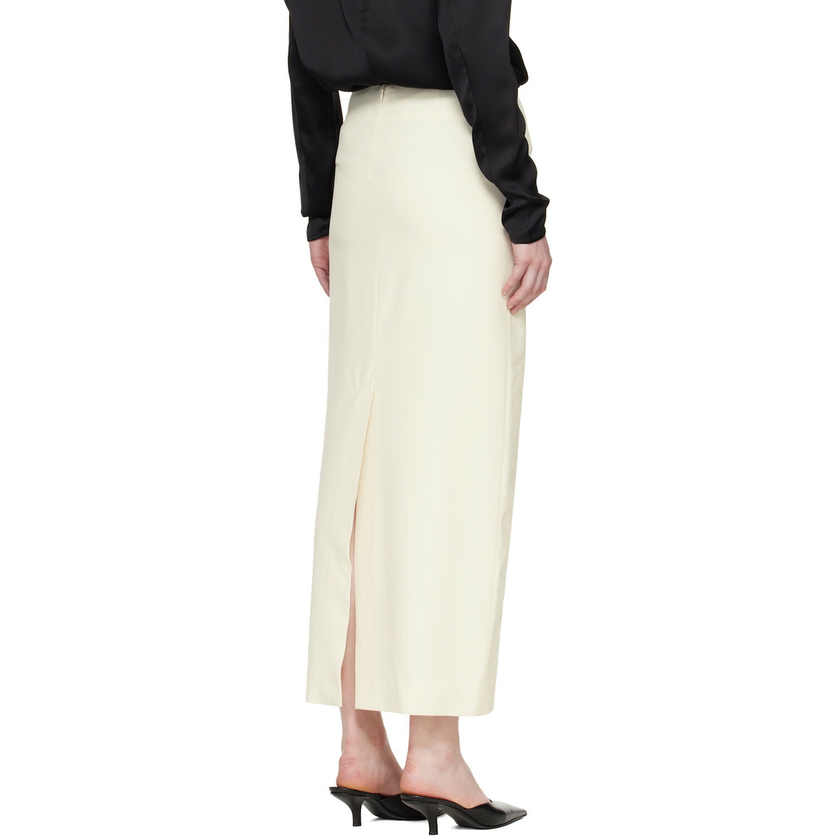TOTEME Off-White Light Wool Maxi Skirt