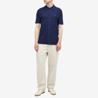 Polo Ralph Lauren Men's Button Through Knitted Polo Shirt in Bright Navy