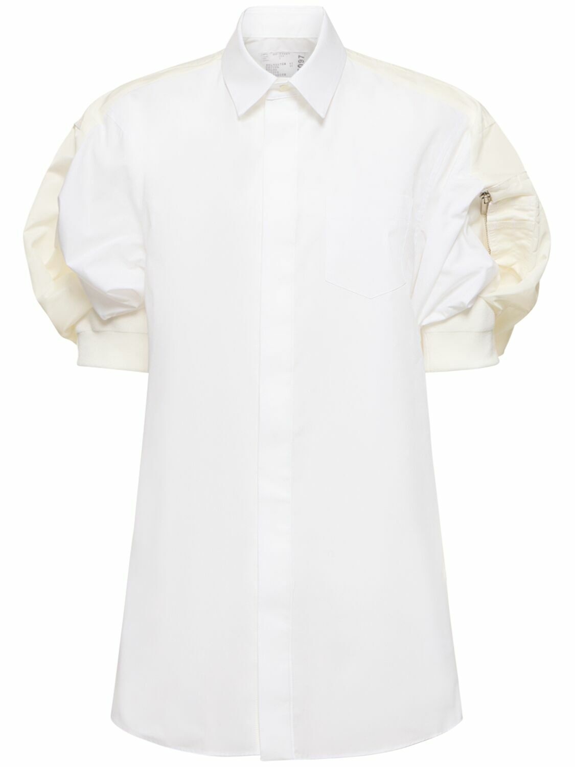Photo: SACAI - Cotton Poplin & Nylon Twill Mini Dress