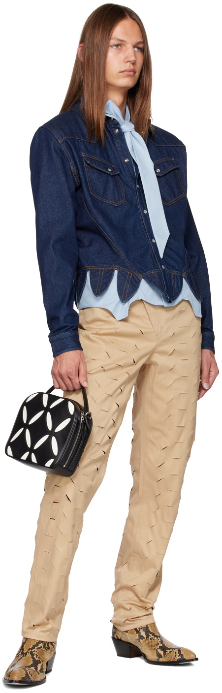 Juntae Kim Indigo Paneled Denim Shirt