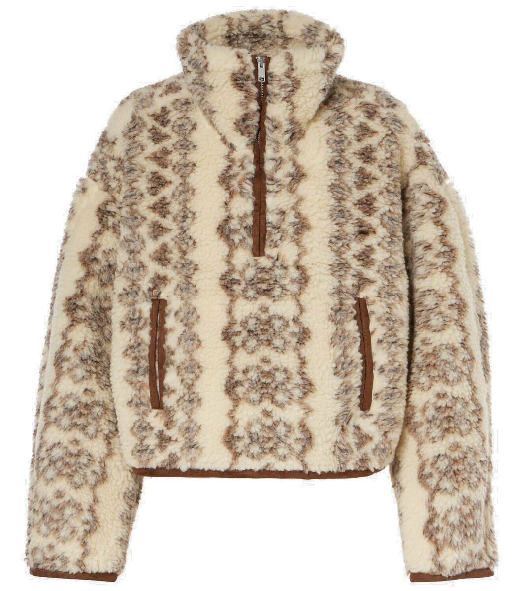Marant Etoile Marie printed teddy half-zip sweater Isabel