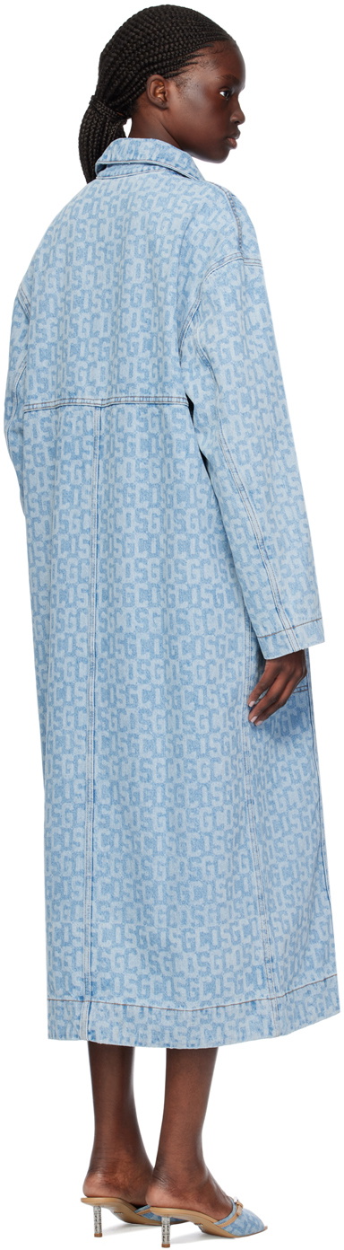 GCDS Blue Monogram Denim Coat