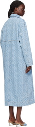 GCDS Blue Monogram Denim Coat