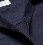 Saturdays NYC - Camp-Collar Cotton-Poplin Shirt - Men - Navy