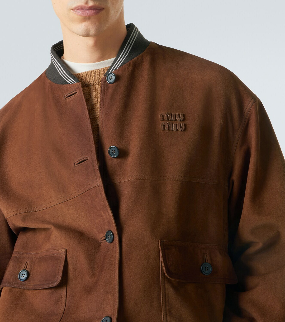 Miu Miu Suede bomber jacket