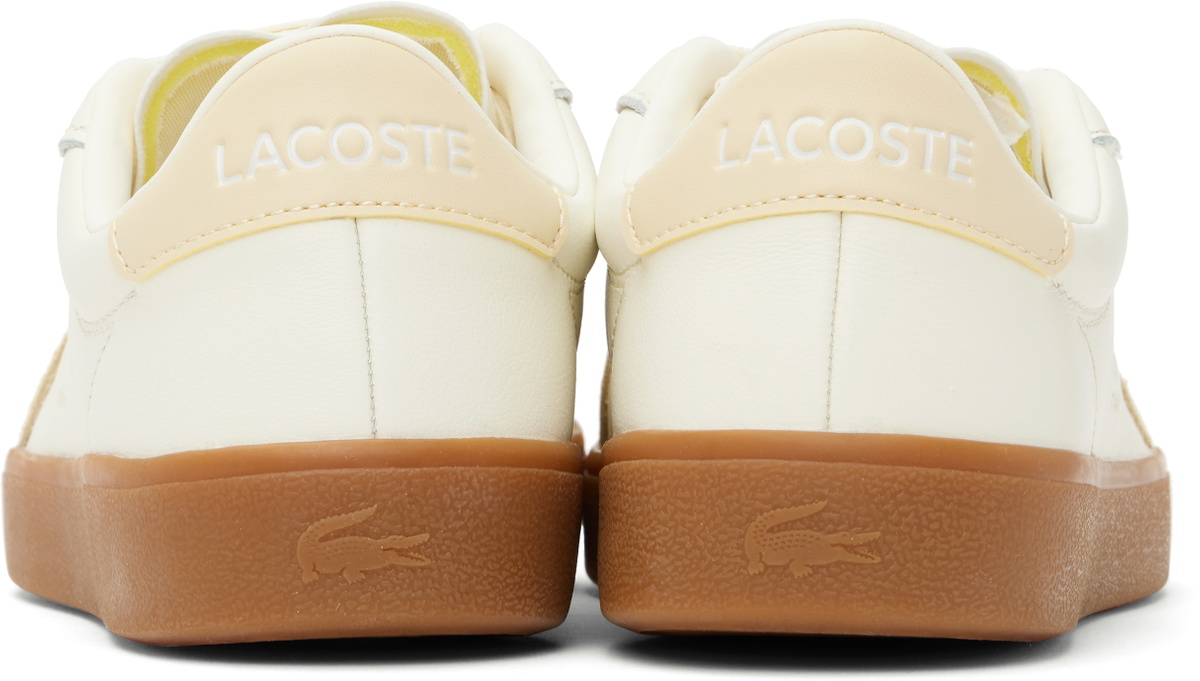 Lacoste Off-White & Beige Baseshot Pro Leather Sneakers