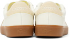 Lacoste Off-White & Beige Baseshot Pro Leather Sneakers