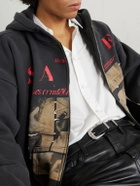 Enfants Riches Déprimés - Les Crimes De L'amour Printed Cotton-Jersey Zip-Up Hoodie - Black