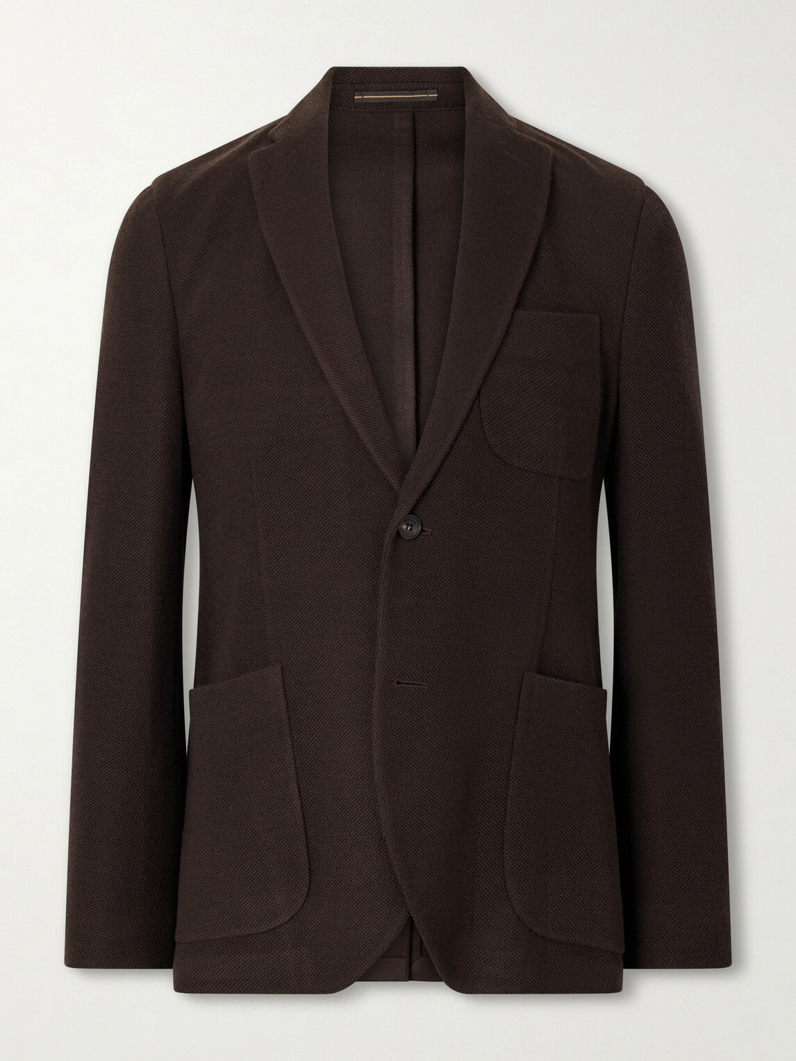 Slowear - Wool-Blend Woven Waffle Jersey Blazer - Brown
