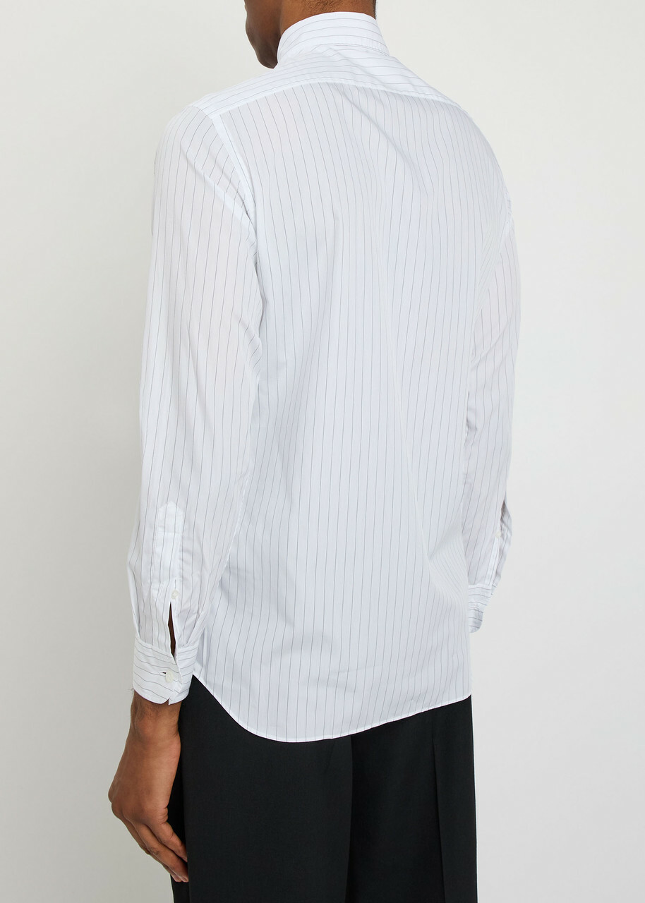 Lardini Striped Cotton Shirt White