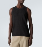 Brioni Ribbed-knit cotton, linen, and silk tank top