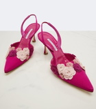 Manolo Blahnik Svemuta floral-appliqué slingback pumps