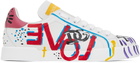Dolce & Gabbana White & Multicolor Portofino Low Sneakers