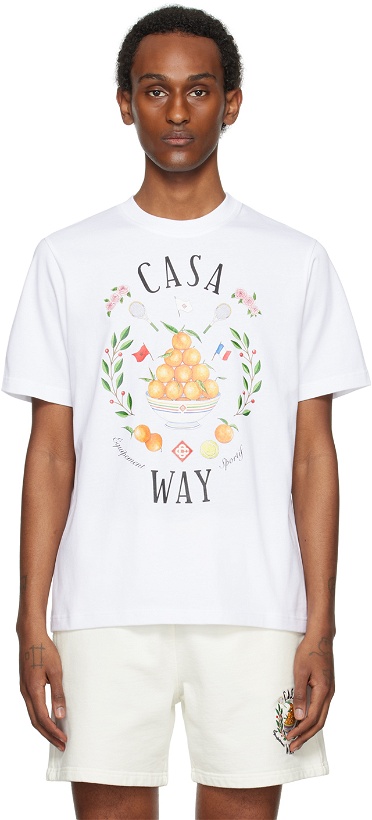 Photo: Casablanca SSENSE Exclusive White 'Casa Way' T-Shirt.