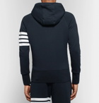 Thom Browne - Slim-Fit Striped Loopback Cotton-Jersey Zip-Up Hoodie - Men - Navy