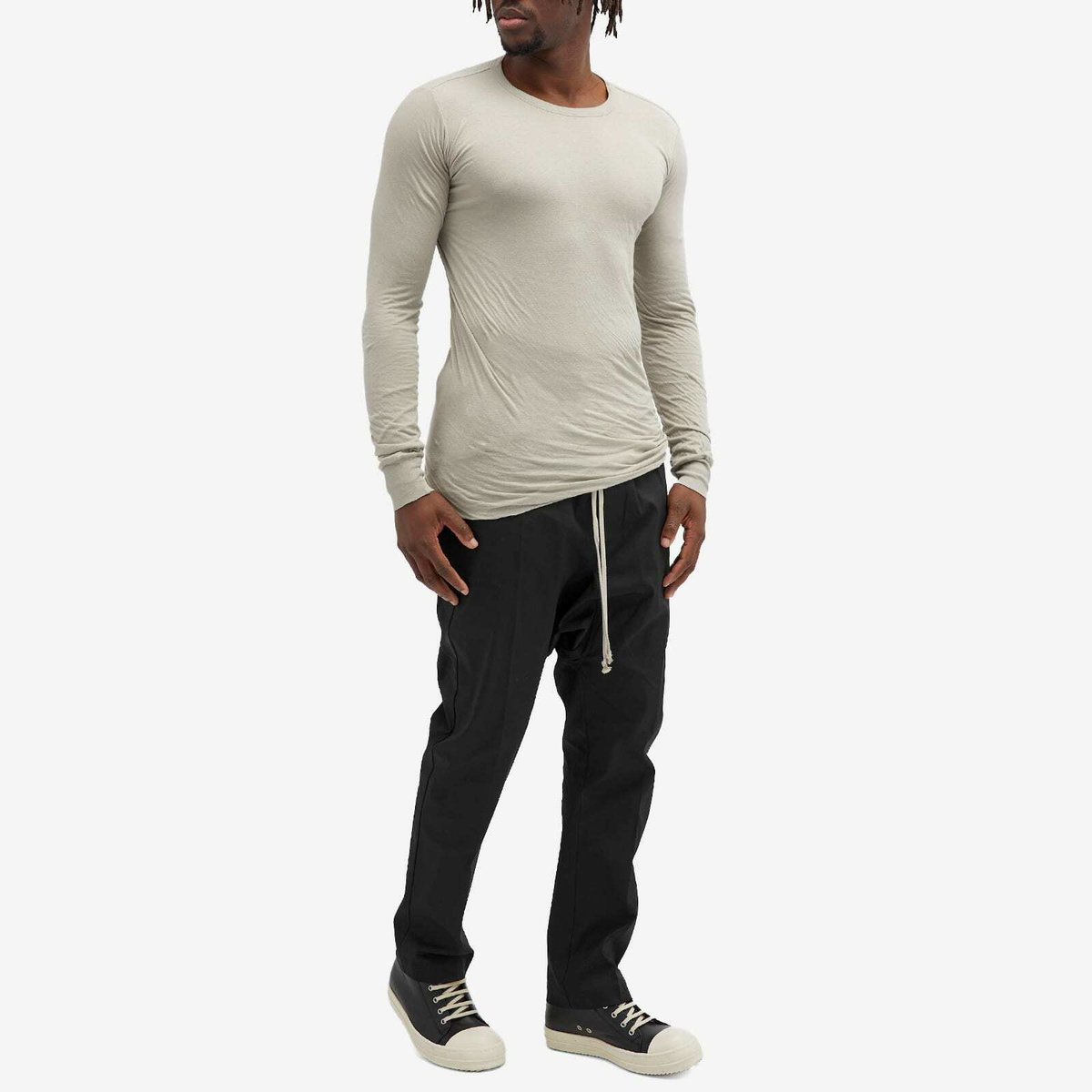 Rick Owens Men's Drawstring Long Pants in Black